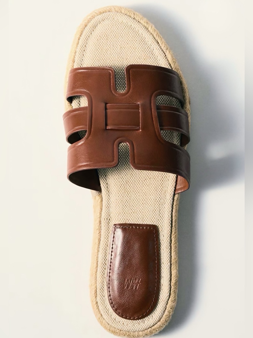 H&M Brown Leather Espadrille Slide
